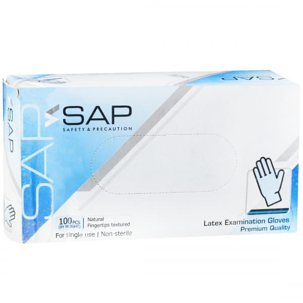 Latex Examination Gloves (Sap) Pack Of 100
