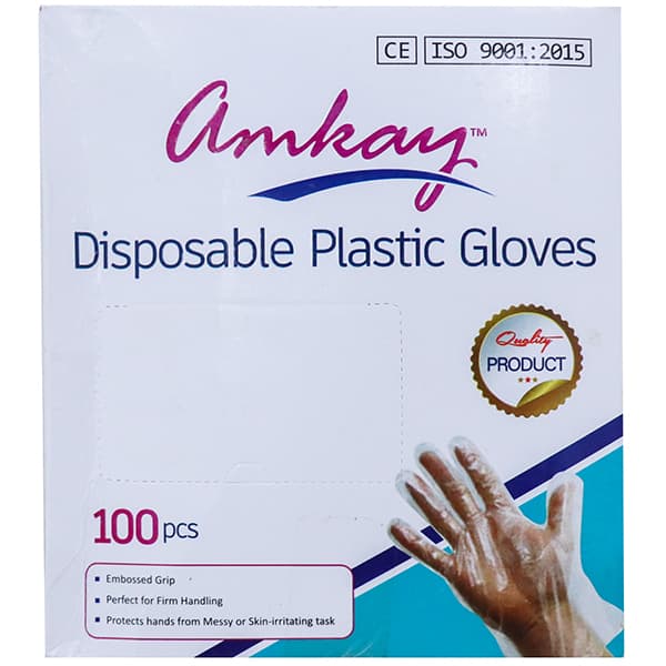 Disposable Plastic Gloves (Amkay) Pack Of 100
