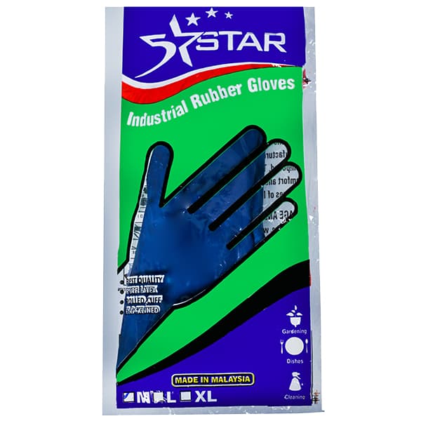 5 Star Industrial Rubber Gloves M 1 Pair
