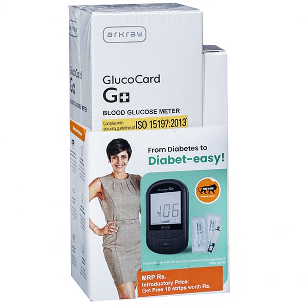 Glucocard G + Blood Glucose Meter (Free 10 Strips) Pack Of 1
