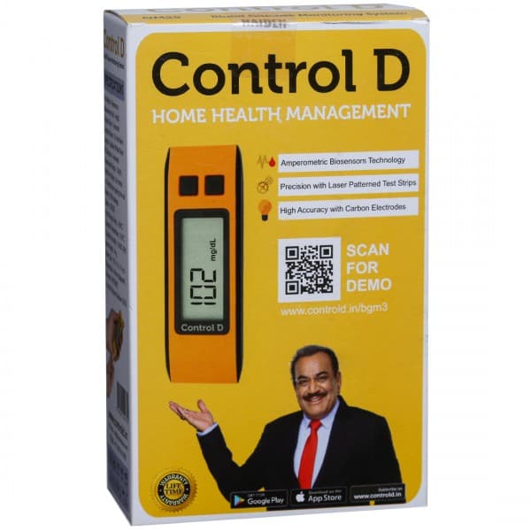 Pristyn Care Control D Blood Glucose Monitoring System PC23054 Orange with 25 N of Test Strips 20.32 x 12.7 x 15.24 cm