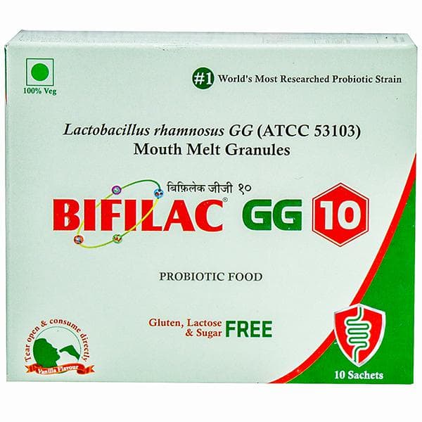Bifilac GG 10 Probiotic Food Gluten Lactose And Sugar Free Mouth Melt Granules 1 g