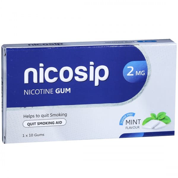 Nicosip Sugar Free (Mint Flavour) 2 mg 10 Gums