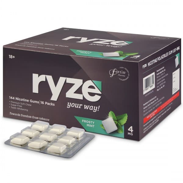 Ryze 4 mg Frosty Mint Sugar Free Pack Of 16 x 9 Gums