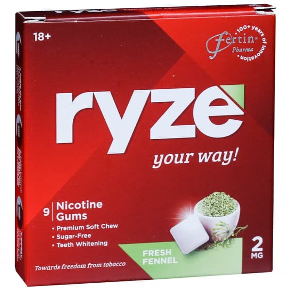 Ryze 2 mg Fresh Fennel Sugar Free Pack Of 9 Gums