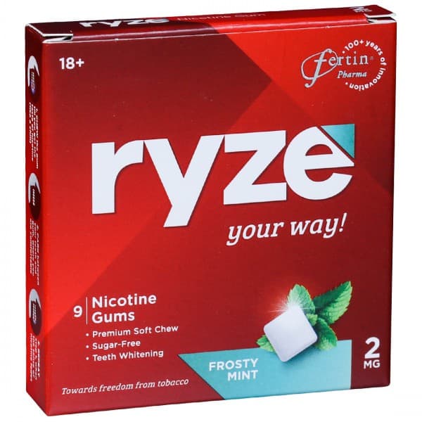Ryze 2 mg Frosty Mint Sugar Free Pack Of 9 Gums