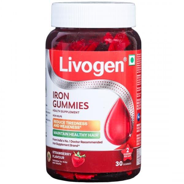 Livogen Iron Strawberry Flavour 30 Gummies