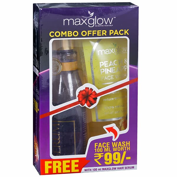 Maxglow Combo Offer Pack (Buy Hair Serum100 ml Get Face Wash 100 ml Free)