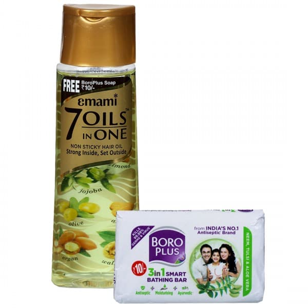 Emami 7 Oils In One Non Sticky Hair Oil (Free Boroplus Soap 48 g) 100 ml
