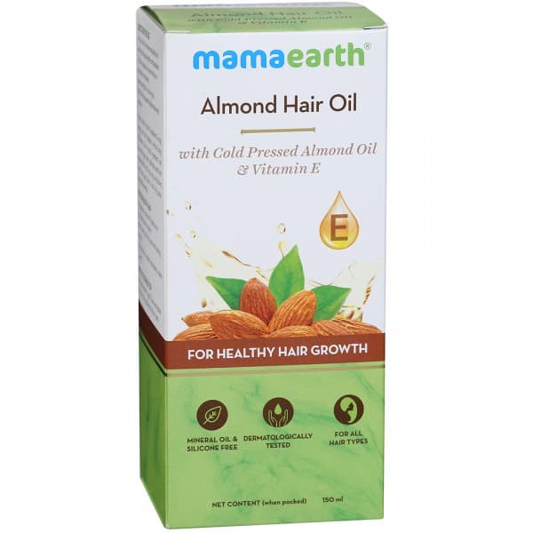 Mamaearth Almond Hair Oil with Cold Pressed Almond Oil & Vitamin E for Healthy Hair Growth 150 ml