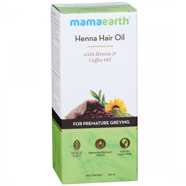 Mamaearth Henna Hair Oil with Henna & Coffee Oil for Premature Greying 150 ml