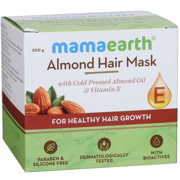 Mamaearth Almond Hair Mask with Cold Pressed Almond Oil & Vitamin E for Healthy Hair Growth 200 g