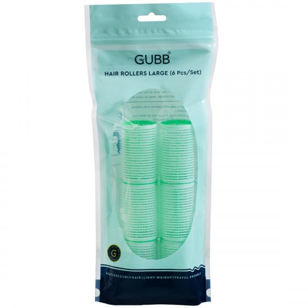 Gubb Hair Rollers Large Green Pack Of 6