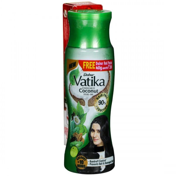 Dabur Vatika Enriched Coconut Hair Oil (Free Dabur Red Toothpaste 40 g) 150 ml