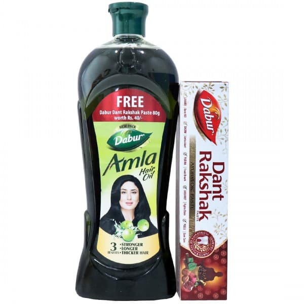Dabur Amla Hair Oil (Free Dabur Dant Rakshak Ayurvedic Paste 80 g) 450 ml