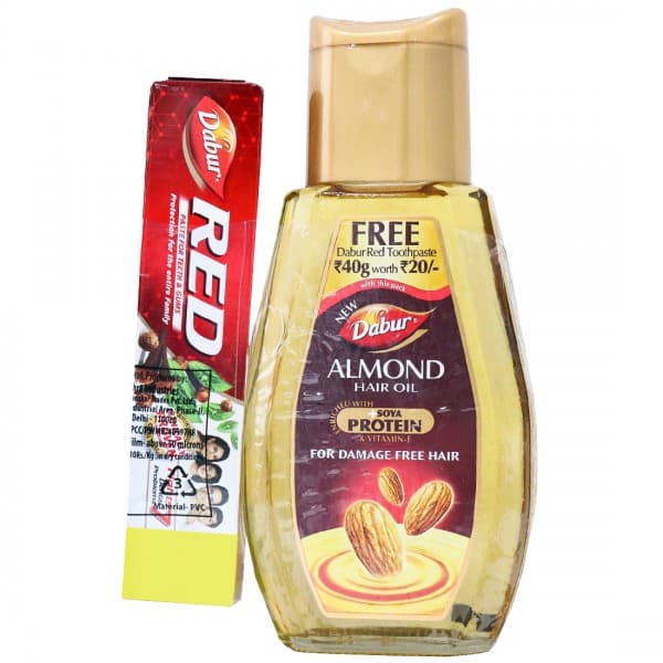 Dabur Almond Hair Oil (Free Dabur Red Toothpaste 40 g) 200 ml