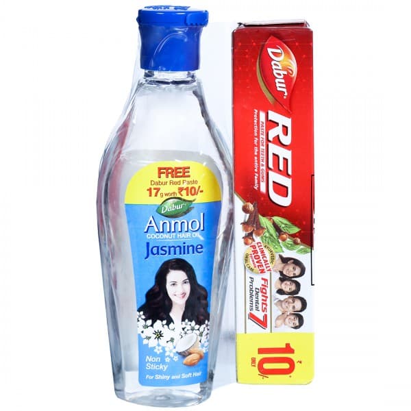 Dabur Anmol Jasmine Coconut Hair Oil (Free Dabur Red Toothpaste 17 g) 100 ml