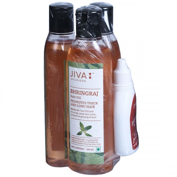 Jiva Ayurveda Combo (Bhringraj Hair Oil 3 x 120 ml & Jatayadi Oil 20 ml)