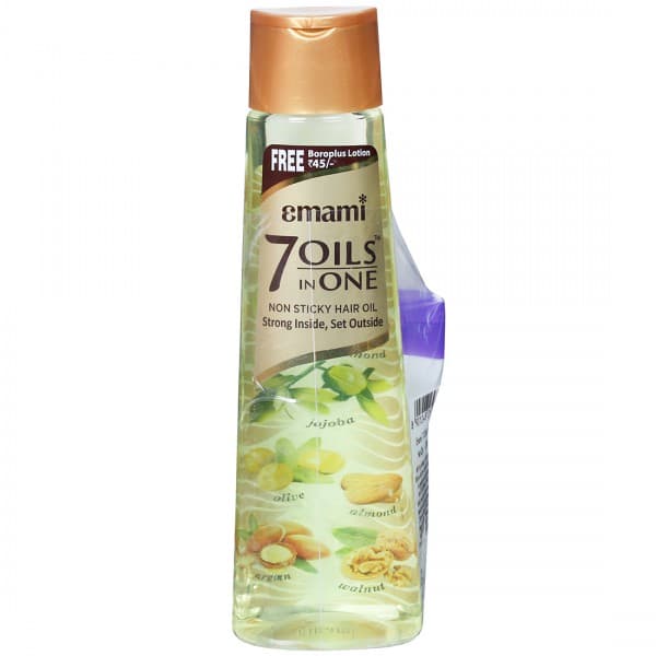 Emami 7 Oils In One Non Sticky Hair Oil (Free Boroplus Body Lotion 40 ml) 200 ml