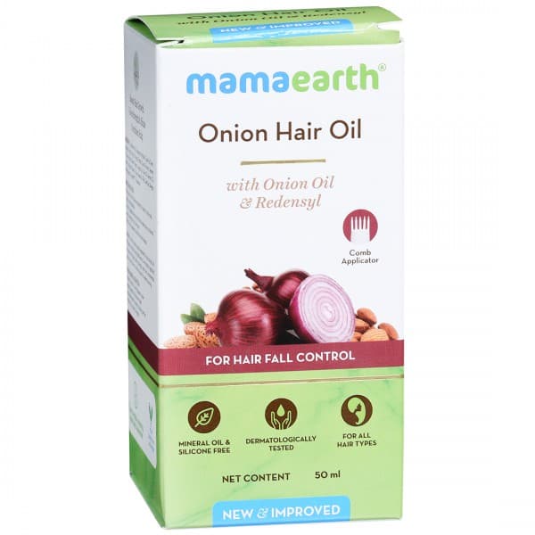 Mamaearth Onion Hair Oil with Onion Oil & Redensyl with Comb Applicator for Hair Fall Control 50 ml