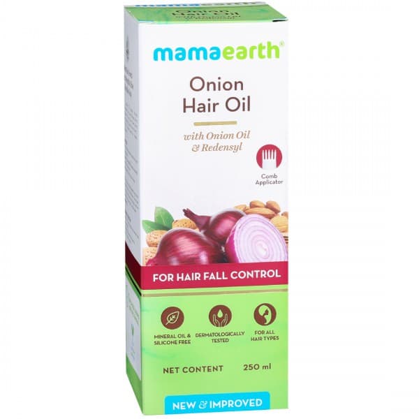 Mamaearth Onion Hair Oil with Onion Oil & Redensyl with Comb Applicator for Hair Fall Control 250 ml