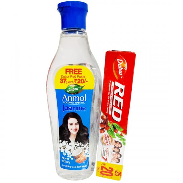 Dabur Anmol Jasmine Coconut Hair Oil (Free Dabur Red Toothpaste 37 g) 200 ml