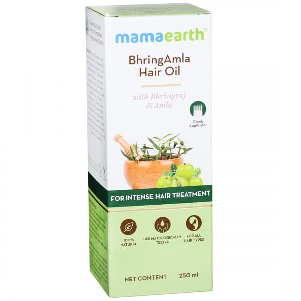 Mamaearth BhringAmla Hair Oil with Comb Applicator for Intense Hair Treatment 250 ml