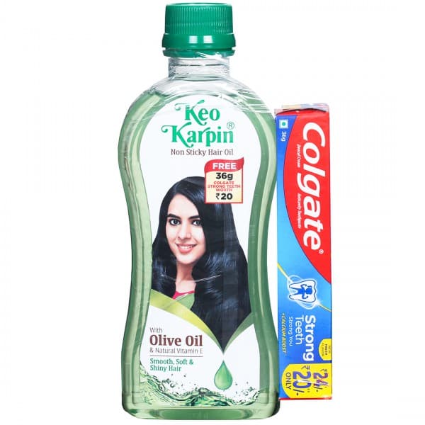 Keo Karpin Non Sticky Hair Oil (Free Colgate Strong Teeth Toothpaste 36 g) 300 ml