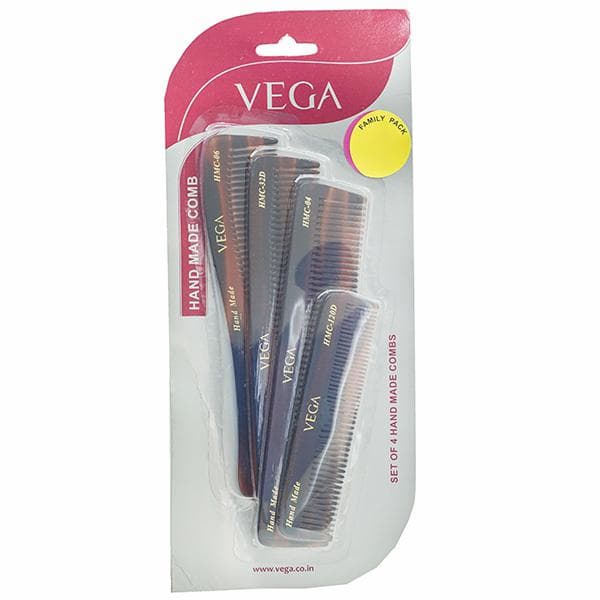 Vega Hand Made Comb Pack Of 4 HMCS-04
