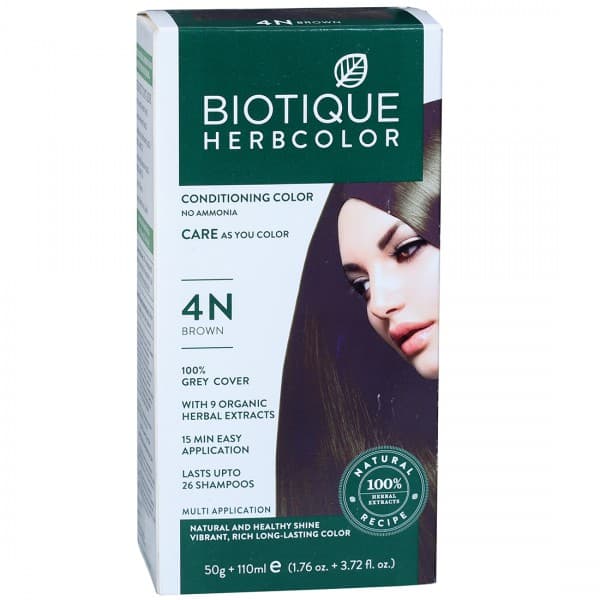 Biotique Herbcolor Conditioning Color 4N Brown Hair Color (50 g + 110 ml)