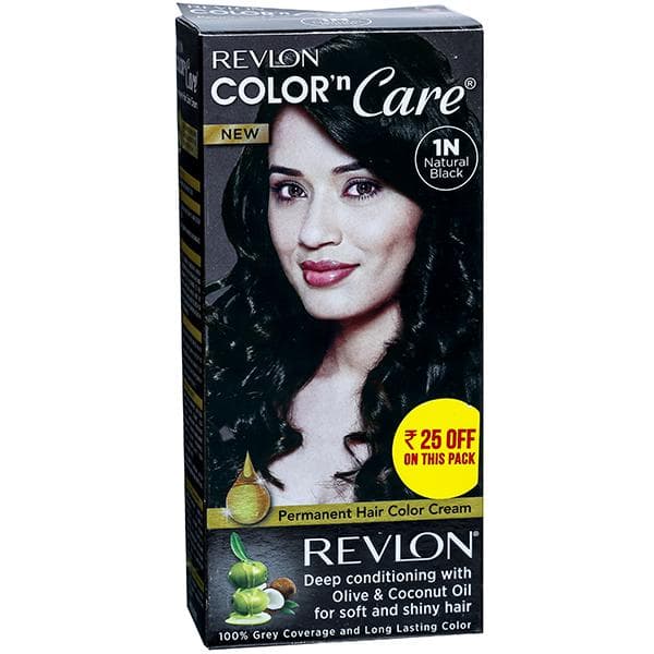 Revlon Color N Care Hair Color Cream Natural Black 1N (Rs.25 Off) (40 g + 60 ml + 7.5 ml)