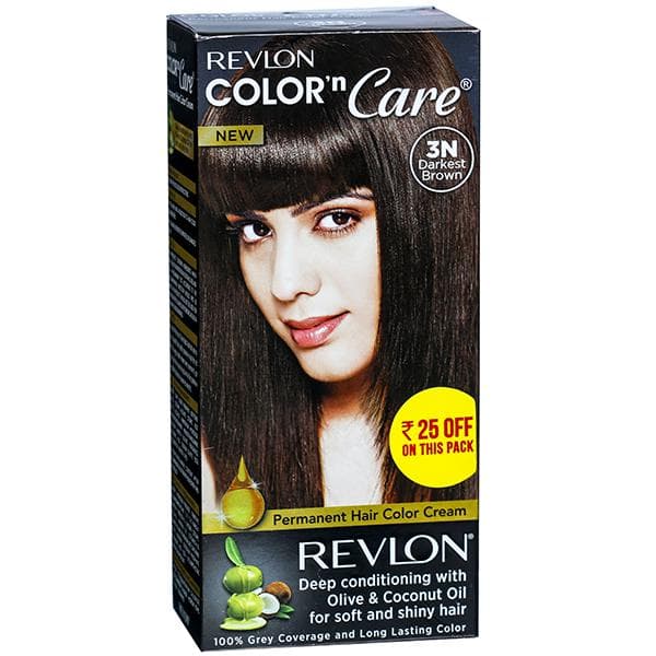 Revlon Color N Care Hair Color Cream Darkest Brown 3N (Rs.25 Off) (40 g + 60 ml + 7.5 ml)