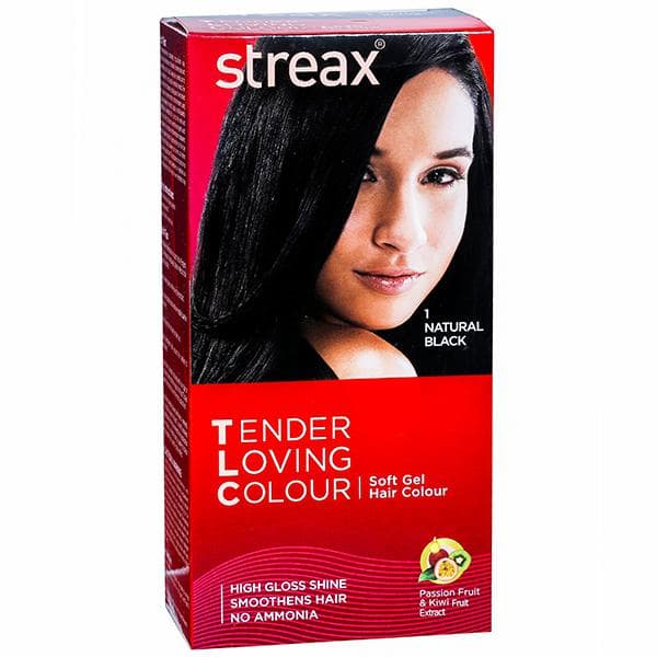 Streax Tender Loving Colour Soft Gel Hair Colour 1 Natural Black (30 g + 45 ml + 20 ml)