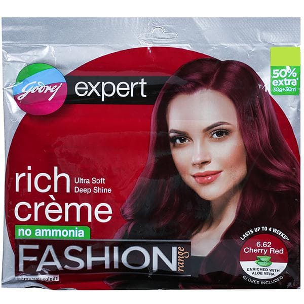 Godrej Expert Rich Creme Fashion Range Hair Colour 6.62 Cherry Red (Free 50% Extra) (30 g + 30 ml)