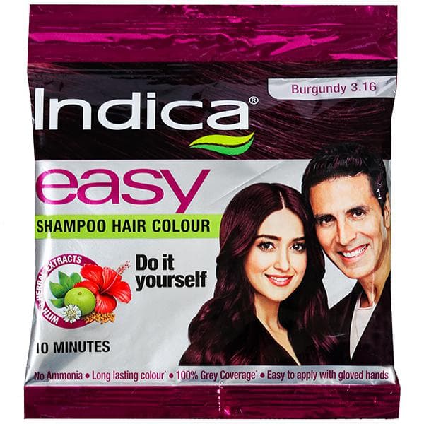 Indica Easy 10 Minutes Shampoo Hair Colour 3.16 Burgundy 18 ml