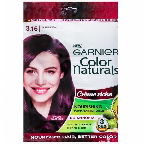 Garnier Color Naturals Creme Riche Nourishing Hair Color 3.16 Burgundy (30 ml + 30 g)