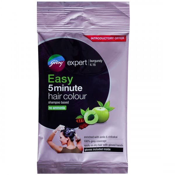 Godrej Expert Easy 5 Minute Shampoo Based Hair Colour Burgundy 4.16 (9 ml + 9 ml)
