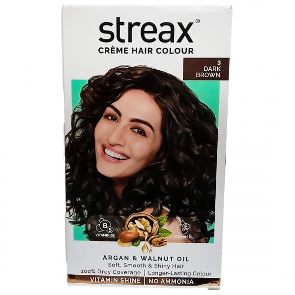 Streax Creme Hair Colour 3 Dark Brown (50 g + 50 ml + 20 g)