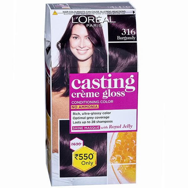 Loreal Paris Casting Creme Gloss Conditioning Hair Color 316 Burgundy (87.5 g + 72 ml)