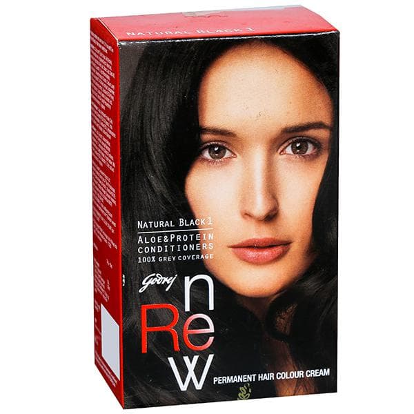 Godrej Renew Hair Colour Cream Natural Black 1 (20 g + 20 ml + 6 g)