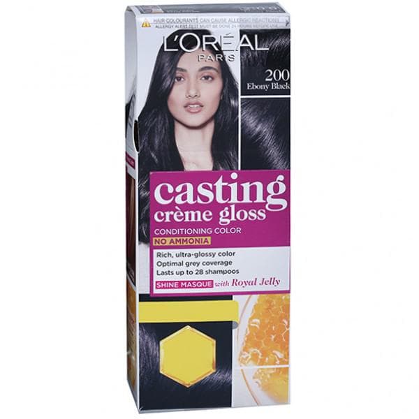 Loreal Paris Casting Creme Gloss Conditioning Hair Colour 200 Ebony Black (21 g + 24 ml)