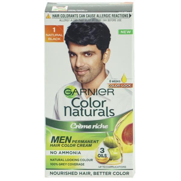 Garnier Color Naturals Creme Riche Men Hair Color 1 Natural Black (30 g + 30 ml)