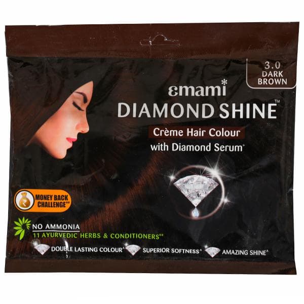 Emami Diamond Shine Creme Hair Colour Dark Brown (20 g + 20 ml)