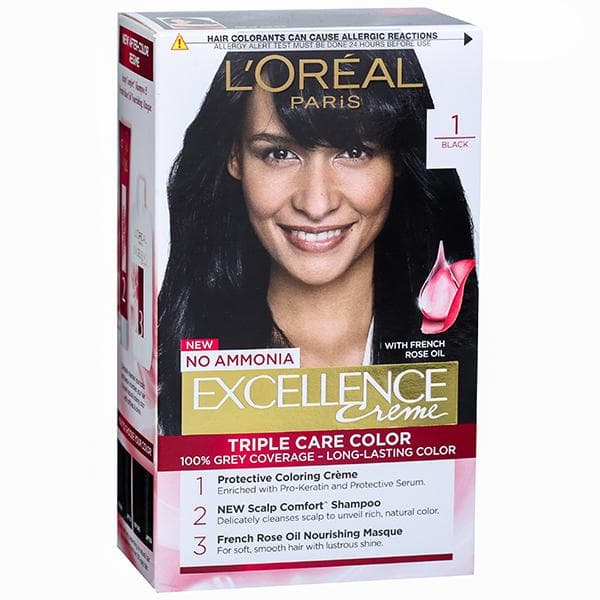 Loreal Paris Excellence Creme Hair Colour 1 Black (100 g + 72 ml)