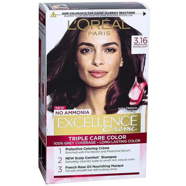 Loreal Paris Excellence Creme Hair Colour 3.16 Burgundy (100 g + 72 ml)