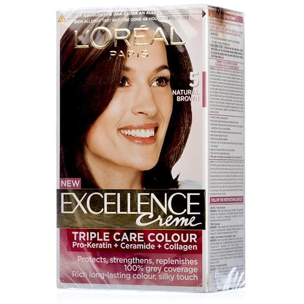 Loreal Paris Excellence Creme Hair Colour 5 Natural Brown (100 g + 72 ml)