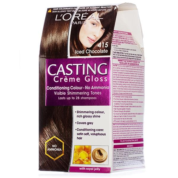 Loreal Paris Casting Creme Gloss Conditioning Hair Colour 415 Iced Chocolate (87.5 g + 72 ml)