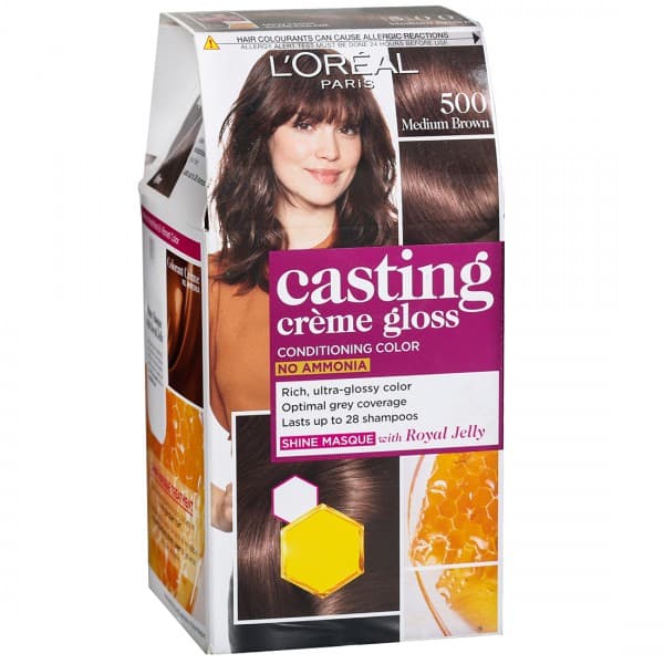 Loreal Paris Casting Creme Gloss Conditioning Hair Colour 500 Medium Brown (87.5 g + 72 ml)