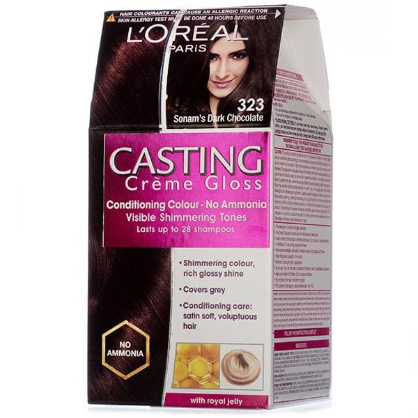 Loreal Paris Casting Creme Gloss Conditioning Hair Colour 323 Sonams Dark Chocolate (87.5 g + 72 ml)