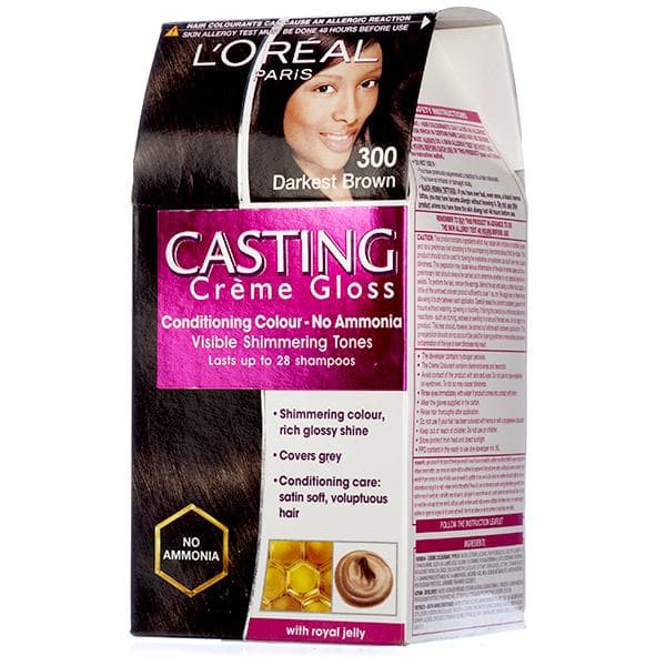 Loreal Paris Casting Creme Gloss Conditioning Hair Colour 300 Darkest Brown (87.5 g + 72 ml)